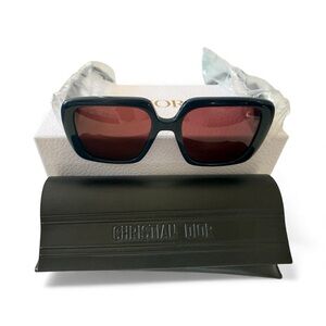 Dior Women's Sunglasses - Blue Frame with Bordeaux Lenses